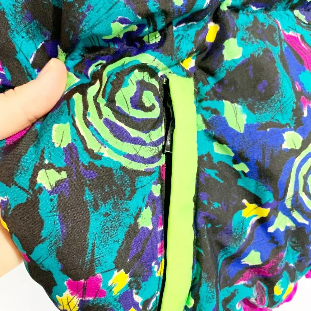 Obermeyer Kids Puffer Jacket - Teal, Purple, Pink, Neon Yellow Accents